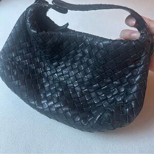 Bottega Veneta Black Woven Leather Bag